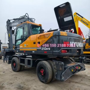 21Tons Tyer Excavator HYUNDAI 210W-9 Wheeled Excavator Origianl Korea For Sale